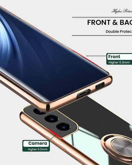 Shiny Plating Built-in Finger Ring Case For Samsung S21 - Libiyi