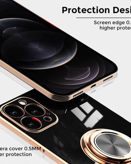 Shiny Plating Built-in Finger Ring Case For iPhone 12 Series - Libiyi