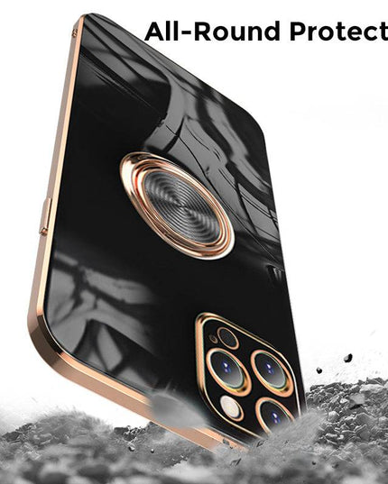 Shiny Plating Built-in Finger Ring Case For iPhone - Libiyi