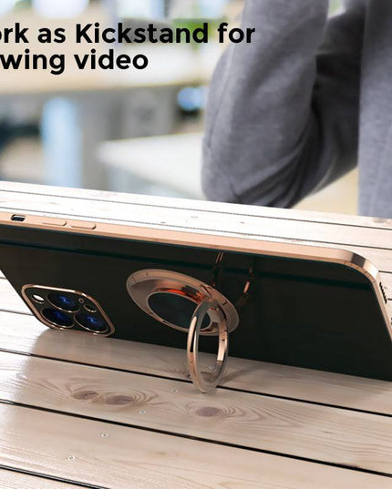 Shiny Plating Built-in Finger Ring Case For iPhone - Libiyi