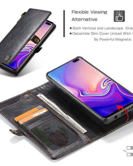 Samsung  Wallet Magnetic Case With Wrist Strap Detachable 2 in 1 Back Cover - Libiyi