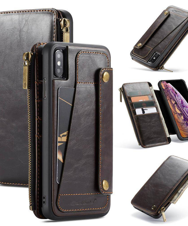 Business Zipper Wallet Detachable 2 in 1 Case For iPhone - Libiyi